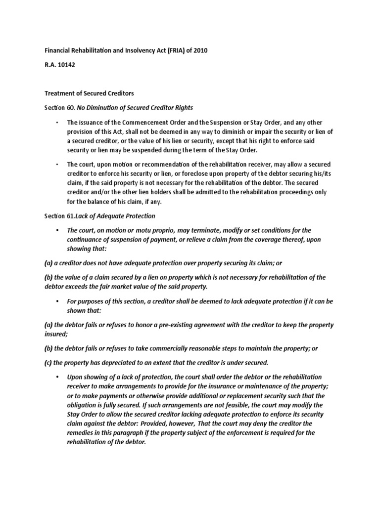 Fria PDF Receivership Insolvency