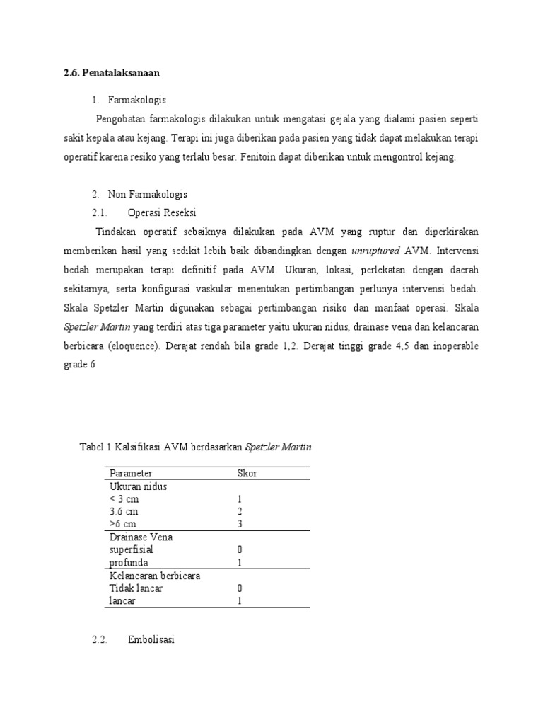 Penatalaksanaan Avm | PDF