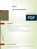 Lecture 5 - Semantics and Pragmatics 20 novmber