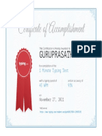 Guruprasath M: 1 Minute Typing Test 43 WPM 95%