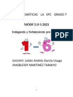 MÒDULO I. INDAGANDO Matematicas Grado 7