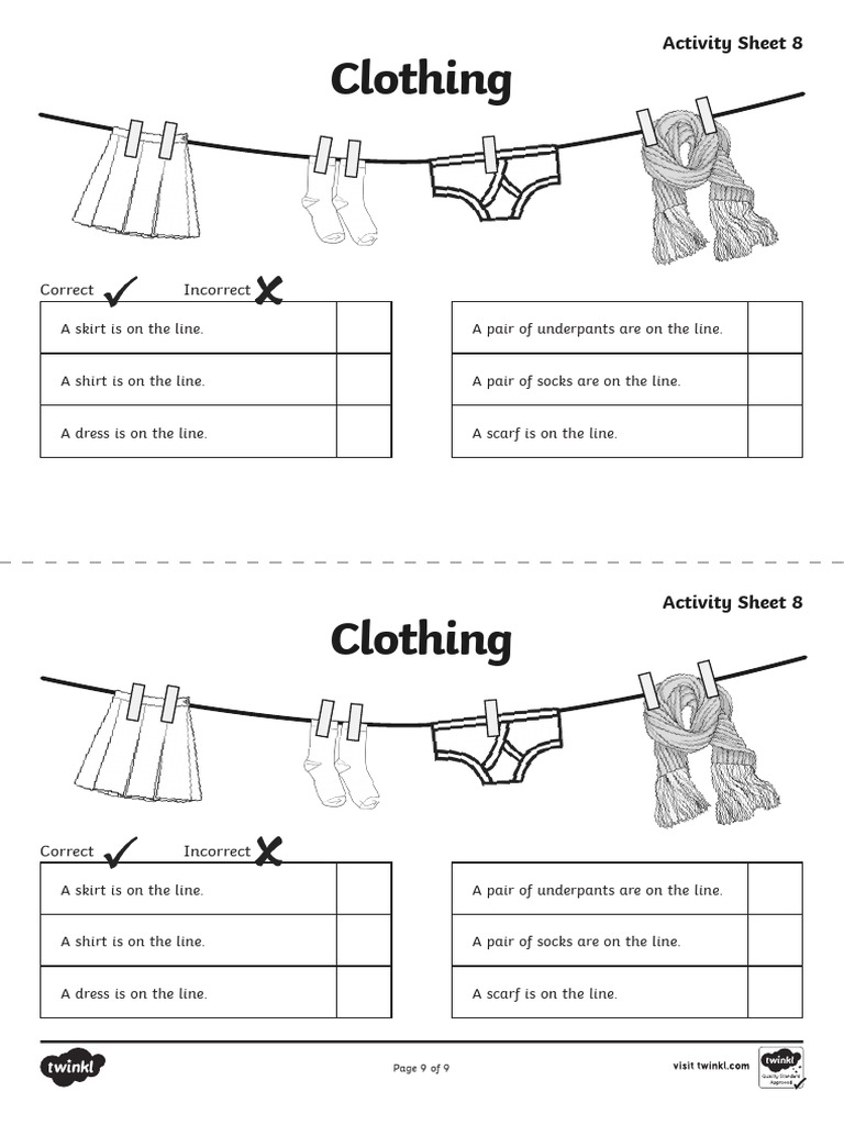 T T 289754 Clothes Activity Sheets - Ver - 1 9 | PDF