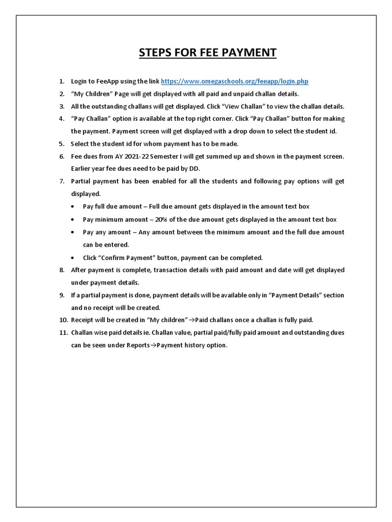 Fee Payment Process Guide | PDF