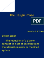 The Design Phase Guide for System Development