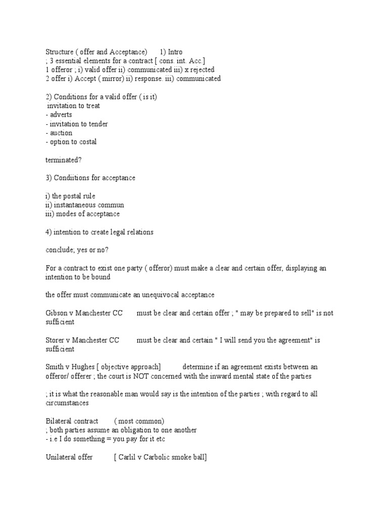 Offer & Acceptance | PDF | Offer And Acceptance | Common Law