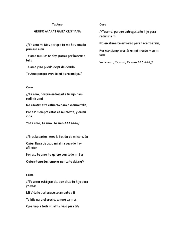Te Amo: Alabanza Cristiana | PDF