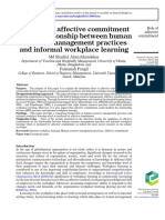 The Role of Affective Commitment On The Relationship Between Human Resource Management Practices and Informal Workplace Learning