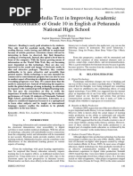 Impact of Media Text in Improving Academic Performance of Grade 10 in English at Peñaranda National High School