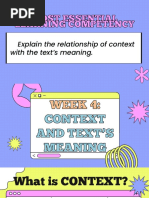 Explain The Relationship of Context With The Text's Meaning