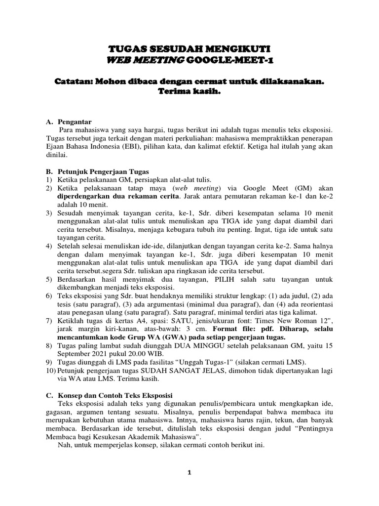 Rambu-Rambu Pengerjaan Tugas | PDF