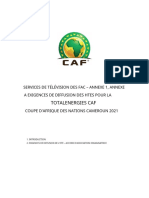 CAF TV Services - Schedule 1, Appendix A - Host Broadcast Requirements - AFCON