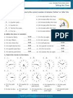 Telling The Time: A. Match The Time Expressions To The Correct Number of Minutes 'Before' or 'After' The Hour