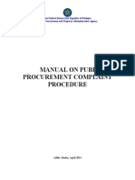 Manual On Procurement Complaint Procedure