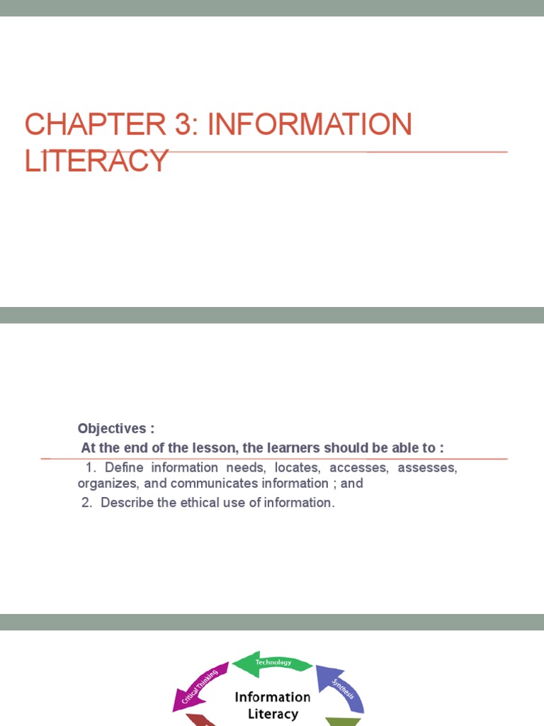Understanding Information Literacy in MIL | PDF | Information Literacy ...