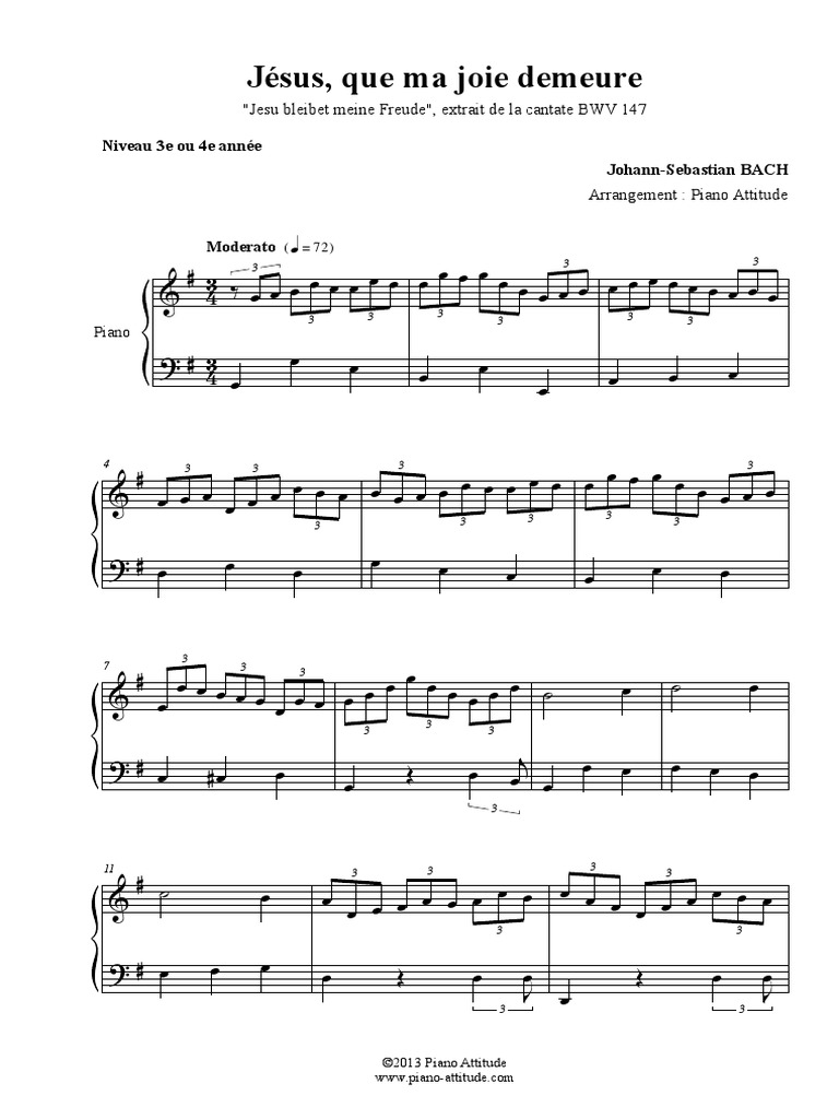 Jésus Que Ma Joie Demeure Partition Pdf 08 Bach-Jésus-que-ma-joie-demeure | PDF | Compositions pour chorale |  Cantates