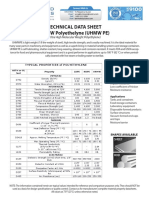 Technical Data Sheet Uhmw Polyethelyne (Uhmw Pe) : (Ultra High Molecular Weight Polyethylene)