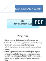 Sitem Pemerintahan Negara: Oleh Maruarar Siahaan