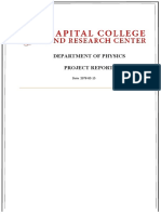 Department of Physics: Project Report