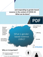 Preventing and Responding To Gender-Based Violence in The Context of COVID-19: What Can Be Done?