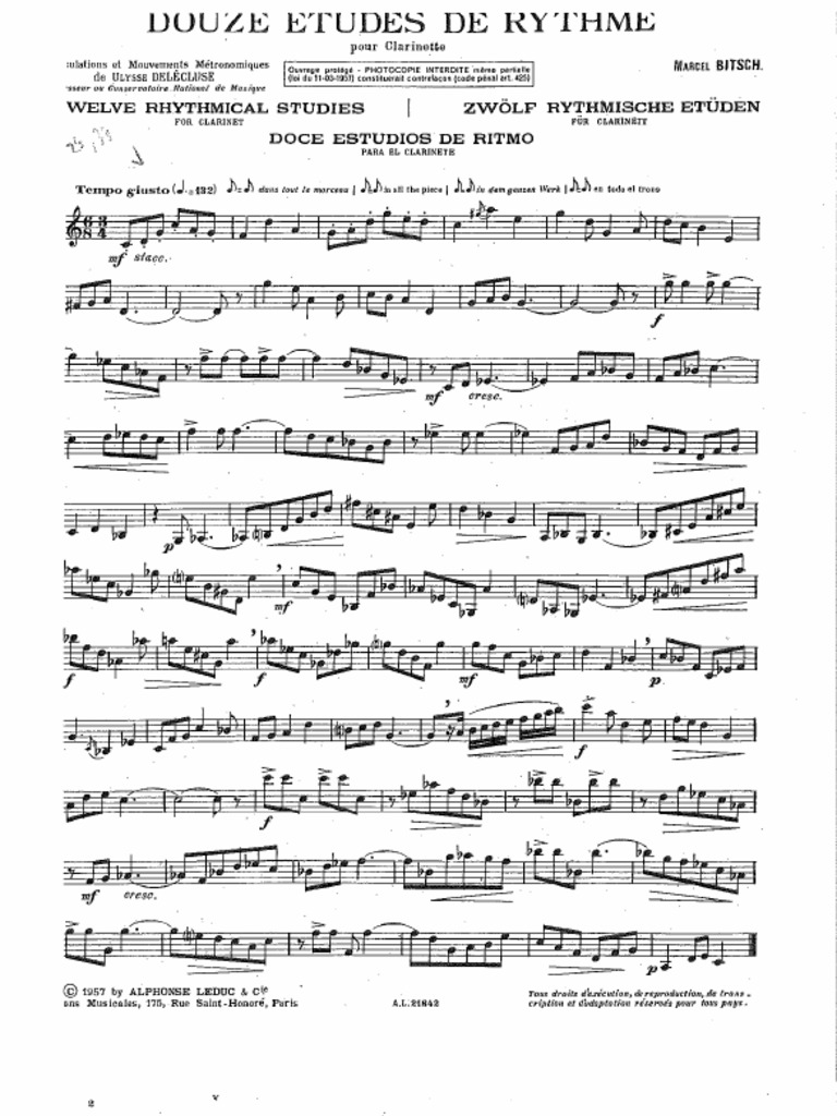 BITSCH, M.12 Rhythmical Etudes PDF