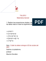 Tablas de verdad para proposiciones lógicas en Matemática General