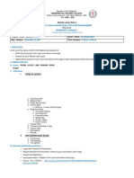 Detailed Lesson Plan in Room Layout and Fashion Show Stage - Bansale