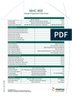 Standard Equipment Data Sheet: Hydrocyclone Summary