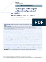 The Psychological Well-Being and Prenatal Bonding of Gestational Surrogates