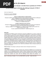 O uso das tecnologias na educação: os desafios frente à pandemia da COVID-1
