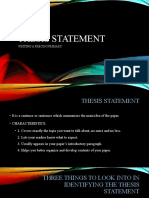 Thesis Statement: Writing A Precis/Summary