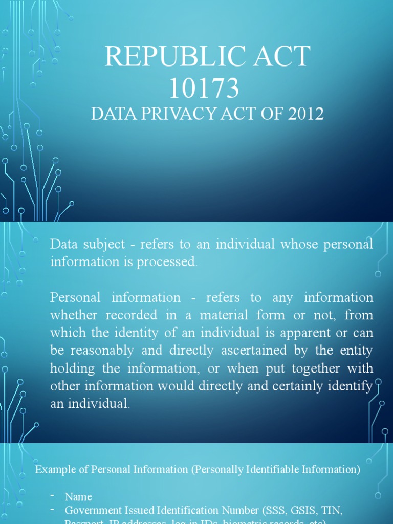 Data Privacy Act of 2012 PDF Consent Information