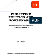 Philippine Politics and Governance: 1 Quarter: Module 9