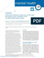 Sustainable Development Goals and Mental Health Learnings From The Contribution of The Fundamentalsdg Global Initiative