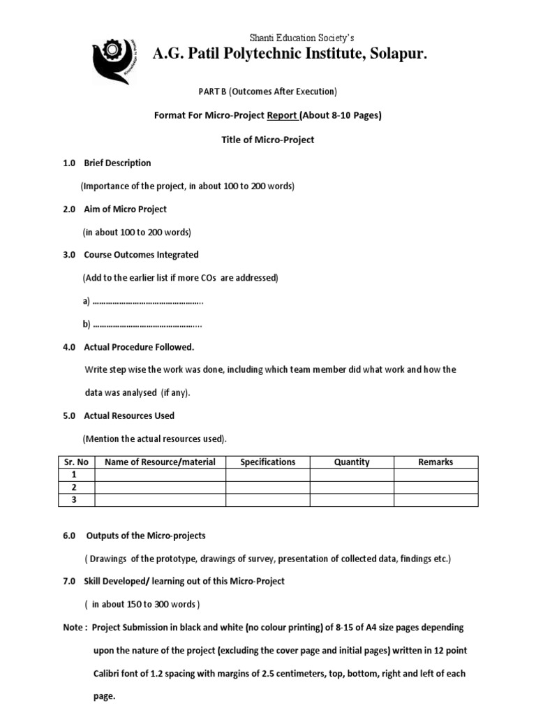 Micro-Project Report Format Guide | PDF | Computers | Technology ...