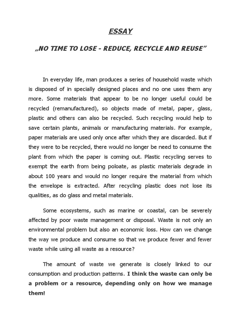 recycle waste water essay
