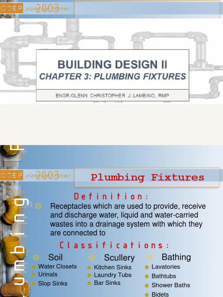 Chapter 4Plumbing Fixtures PDF Sanitation Civil Engineering