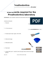 Prosthodontics Instruments Required For The Prosthodontics Laboratory