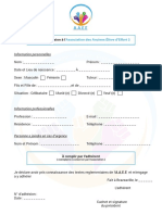 Fiche d'adhésion