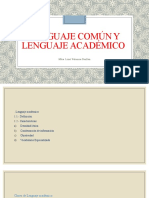 Lenguaje Común y Lenguaje Académico