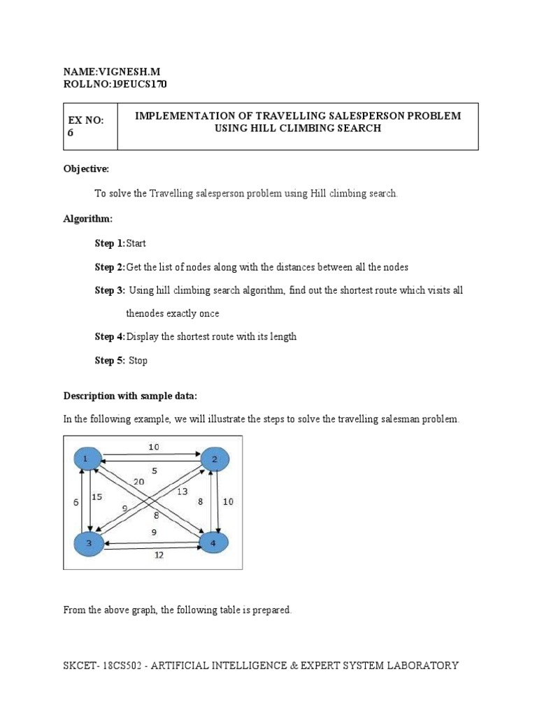 Travelling Salesperson Problem Solution | PDF | Combinatorics ...