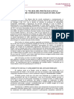 El Rol Del Psicólog@ en La Prevención de Conflictos Sociales en Del País