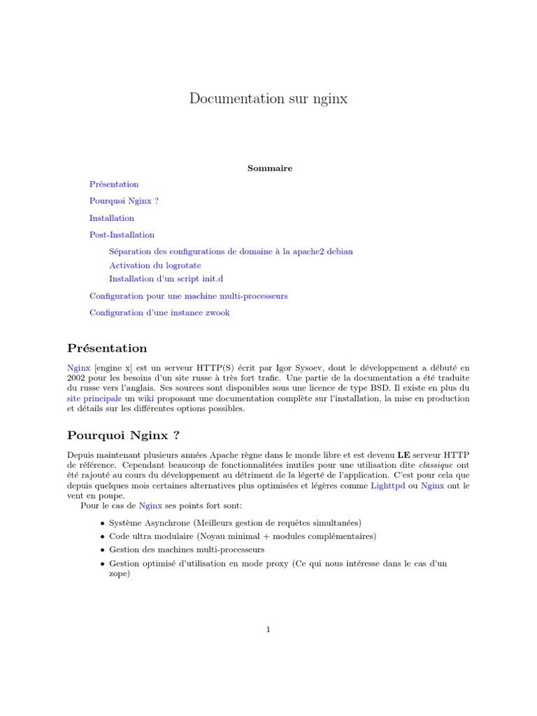 Guide d'installation et configuration Nginx | PDF | Informatique ...