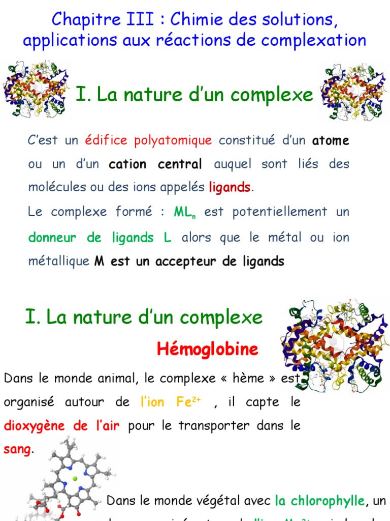 Complexes et Équilibres de Complexation PDF Complexe (chimie — free download