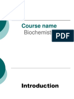 Lecture 1 Introduction - Biochemistry