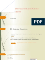 LU Factorization and Guess Elimination: by Zeinab Mahdi