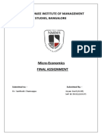 Narsee Monjee Institute of Management Studies, Bangalore: Micro-Economics Final Assignment