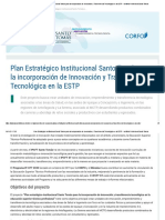 Plan Estratégico Institucional Santo Tomás para La Incorporación de Innovación y Transferencia Tecnológica en La ESTP