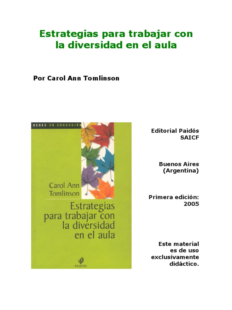 Estrategias para la Diversidad en el Aula | PDF | Maestros | Salón de ...