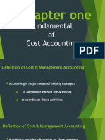 Chapter One: Fundamental of Cost Accounting