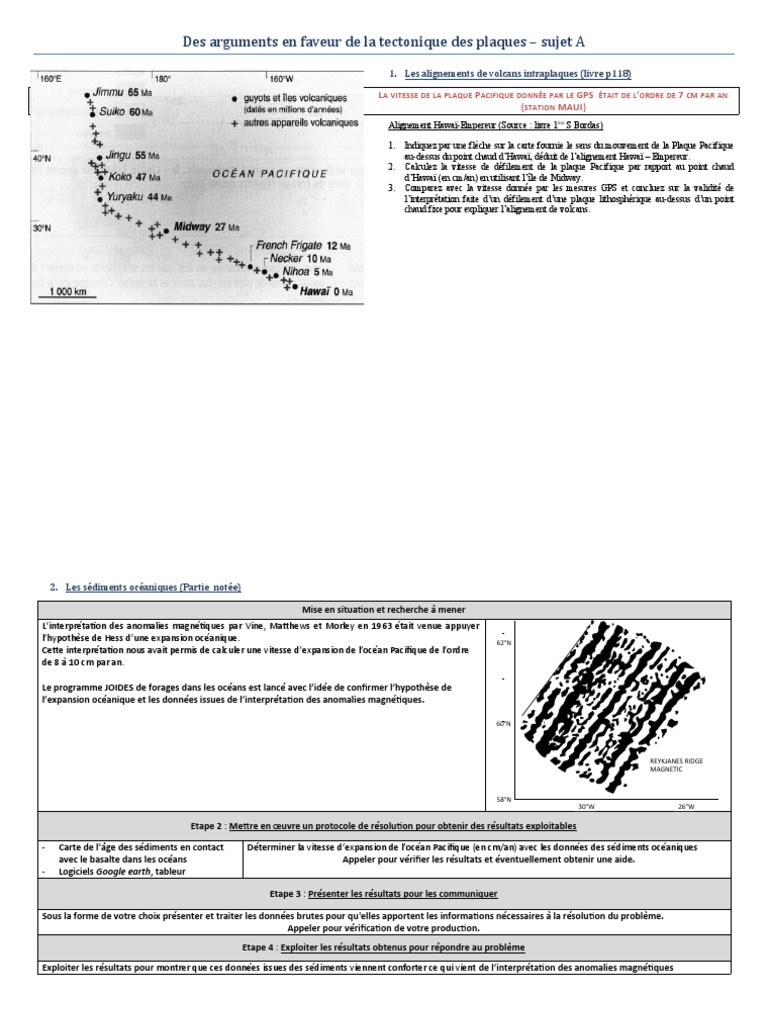 TP5 La Tectonique Des Plaques Type ECE | PDF | Tectonique des plaques ...